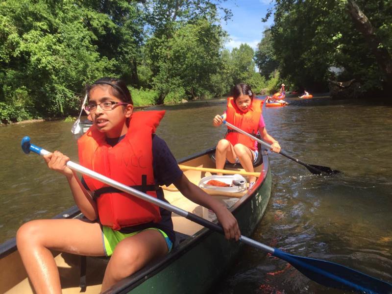 Little Masters Camp Students go canoeing in one of their daily excursions.